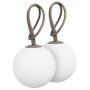 Bolleke hanglamp LED oplaadbaar set van 2 taupe