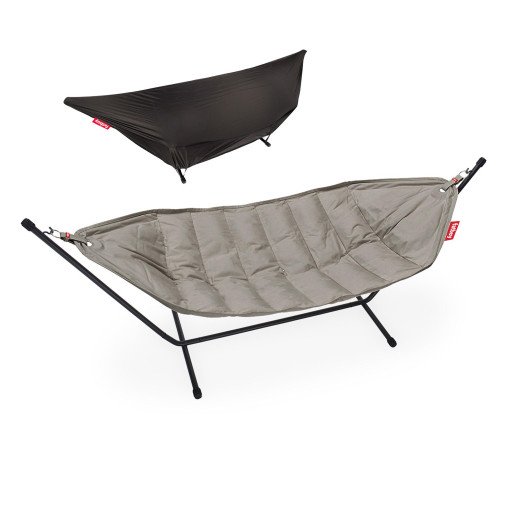 Headdemock Superb Deluxe hangmat grey taupe rack black