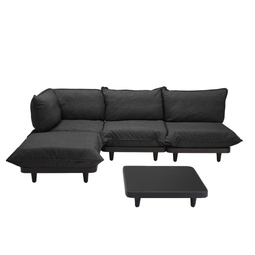 Paletti 3-zits loungebank thunder grey + salontafel anthracite