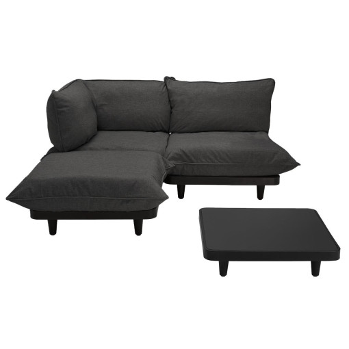 Paletti 2-zits loungebank + tafel thunder grey