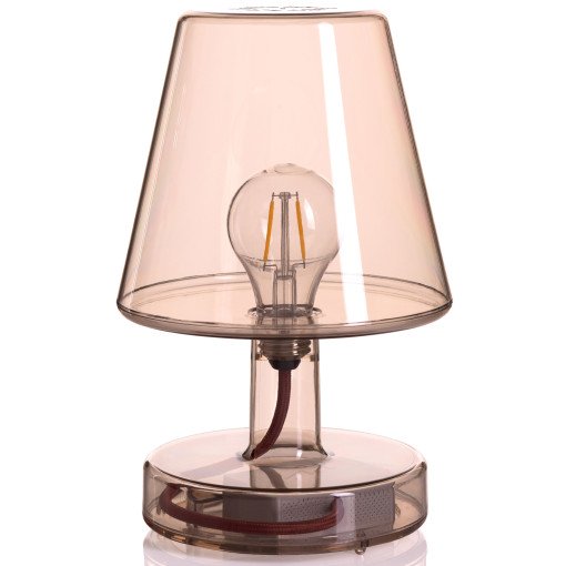 Transloetje tafellamp LED oplaadbaar bruin