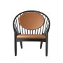 J166 fauteuil eiken zwart cognac