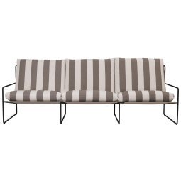 Desert 3-zits loungebank stripe black chocolate