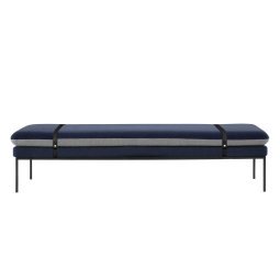 Turn Daybed bank Wool met zwarte band, blauw/grijs