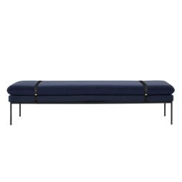 Turn Daybed bank Wool met zwarte band, blauw