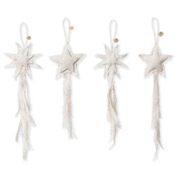 Vela Star kerst ornament set van 4 natural