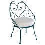 1900 fauteuil met off-white zitkussen Acapulco Blue