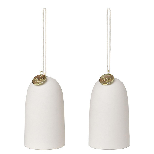 Bell Ceramic kerst ornament set van 2