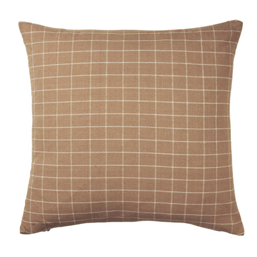 Brown Cotton kussen 50x50 check