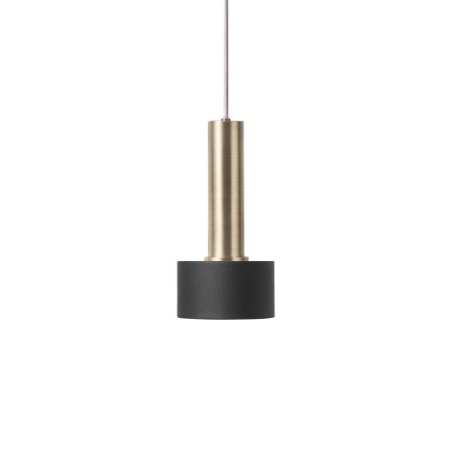 Disc Black hanglamp groot messing