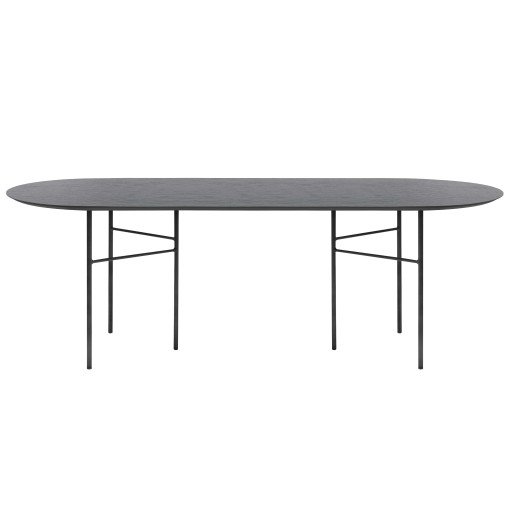 Mingle tafel 220 ovaal black veneer, zwart onderstel