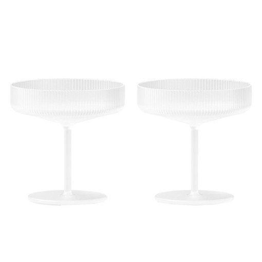 Ripple champagne glas set van 2 Frosted