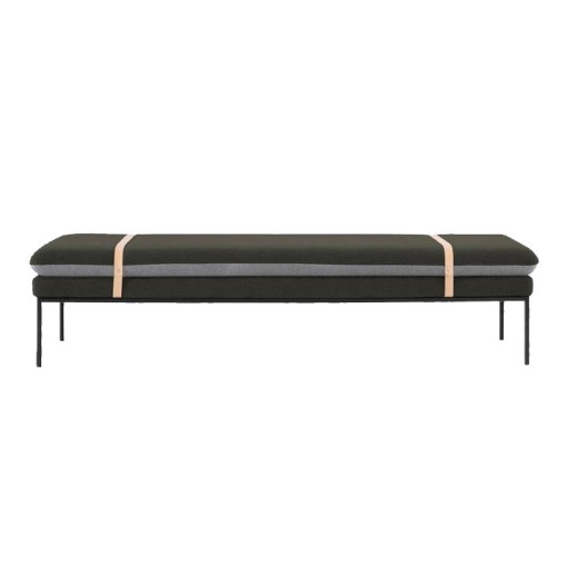 Turn Daybed bank Wool donkergroen met lichtgrijs zitkussen