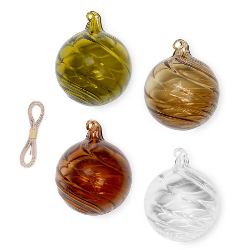 Twirl Ornaments kerstballen set van 4 Medium