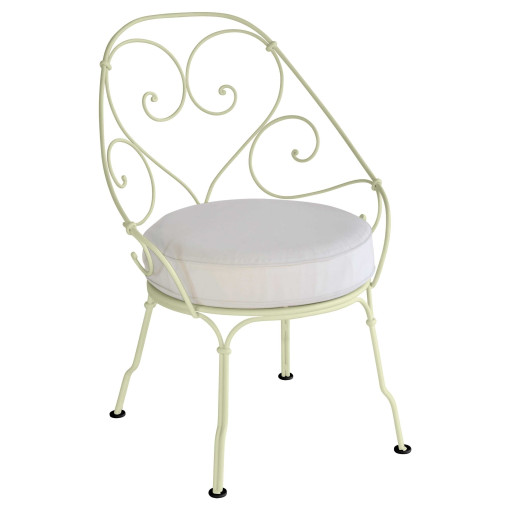 1900 fauteuil met off-white zitkussen Willow Green
