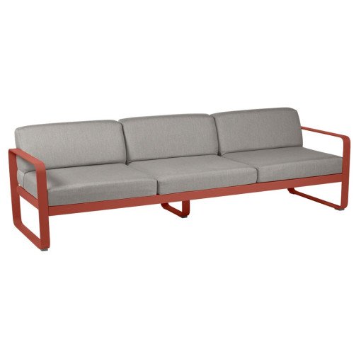 Bellevie 3-zits loungebank kussen grey taupe Red Ochre