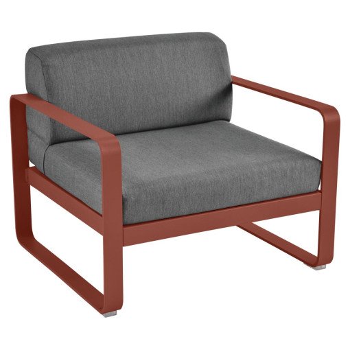 Bellevie fauteuil kussen antraciet Red Ochre