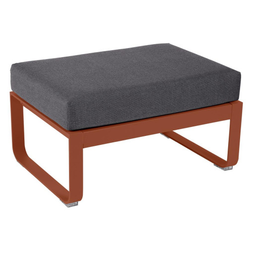 Bellevie hocker kussen antraciet Red ochre