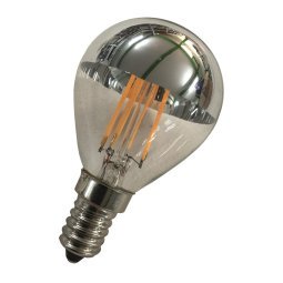 LED Filament G45 lichtbron E14 4W 2700K kopspiegel zilver D