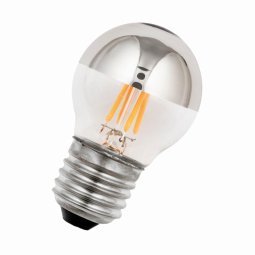 LED Filament G45 lichtbron E27 4W 2700K kopspiegel zilver D