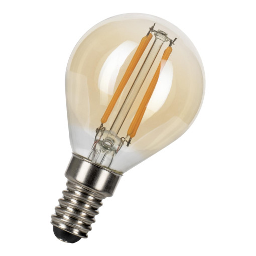 LED Filament G45 lichtbron E14 4W 2200K goud dimbaar