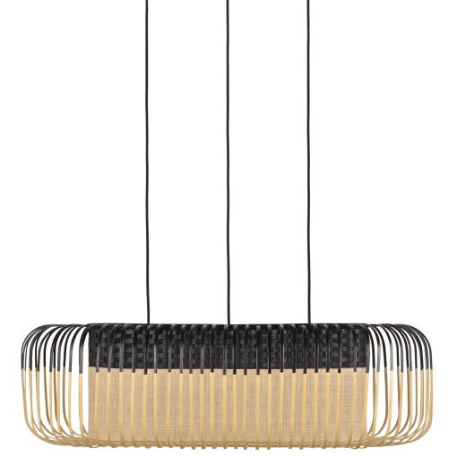 Bamboo Oval M hanglamp zwart