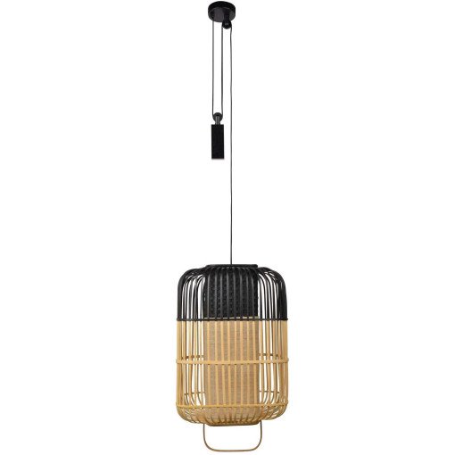 Bamboo square hanglamp large black