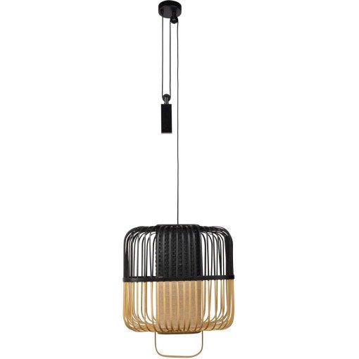 Bamboo square hanglamp medium black