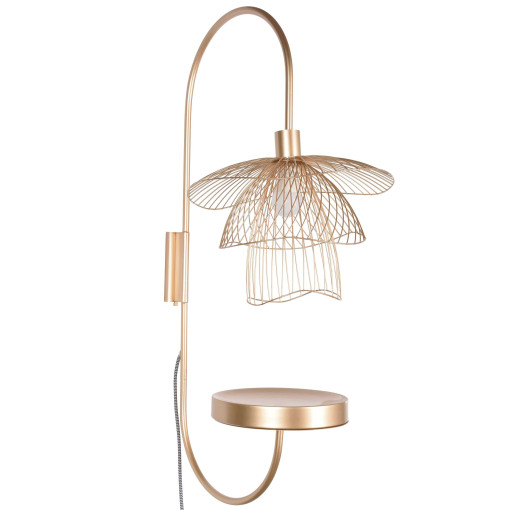 Papillon wandlamp met plateau champagne