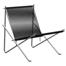 PK4 fauteuil rvs frame met zwart halyard