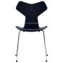 Grand Prix eetkamerstoel chroom, eiken midnight blue