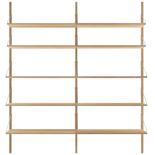 Shelf Library H1852 Double wandkast natural oiled