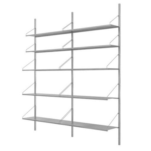 Shelf Library H1852 Double wandkast roestvrijstaal