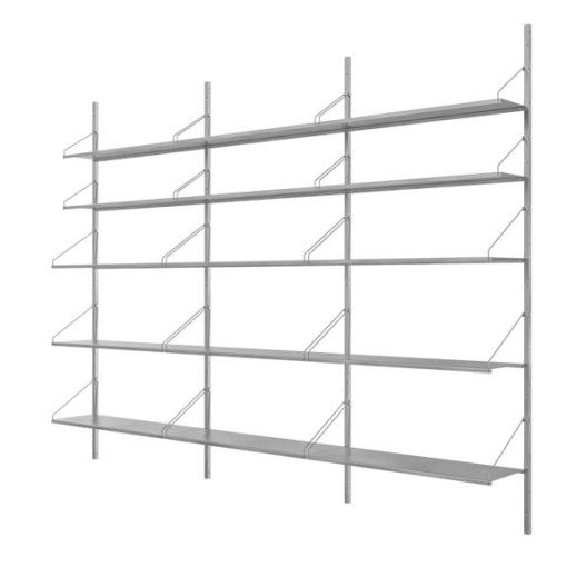 Shelf Library H1852 Triple wandkast roestvrijstaal