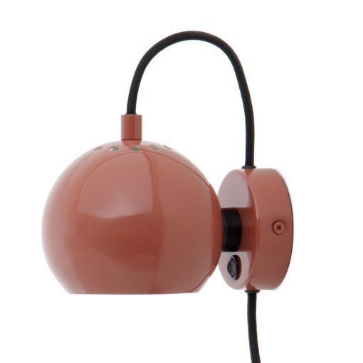 Ball wandlamp glossy red