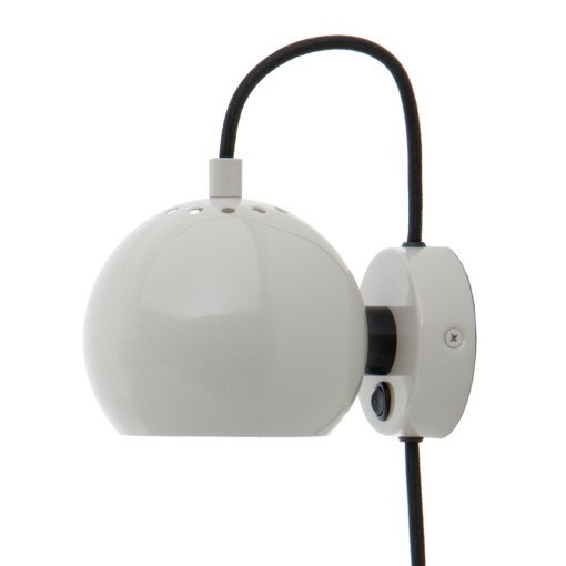 Ball wandlamp glossy pale grey 