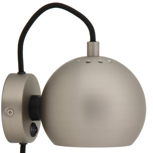 Ball wandlamp LED metallic brushed satin