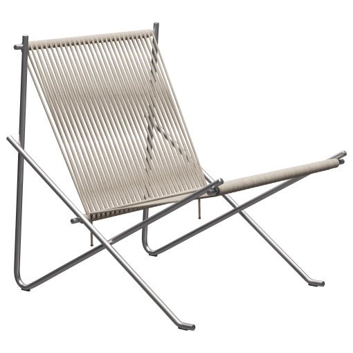 PK4 fauteuil rvs frame met natural haryard