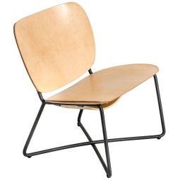 Miller fauteuil zwart frame naturel leer