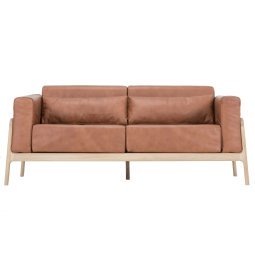 Fawn sofa 2-zits whitewash Dakar Leather Whisky