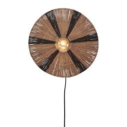 Iguazu wandlamp small zwart/naturel