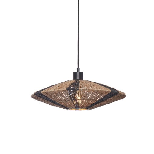 Iguazu hanglamp schijf Ø40 small zwart naturel