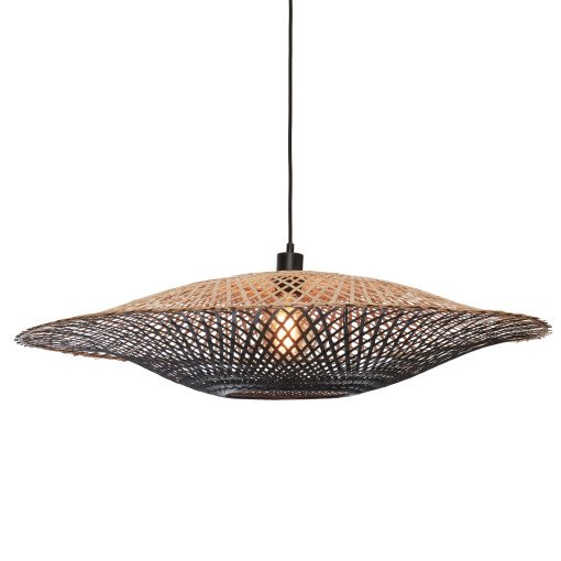 Kalimantan hanglamp horizontaal large Ø87 zwart/naturel