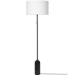 Gravity vloerlamp zwart marmer/wit