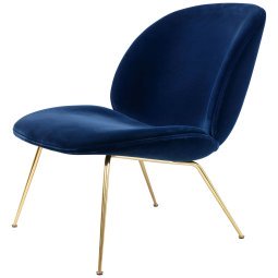 Beetle Lounge fauteuil Gubi Velvet 420, brass onderstel