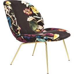 Beetle Lounge fauteuil Dedar About Flowers, brass onderst