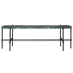 TS sidetable 120x30x40 zwart/groen marmer