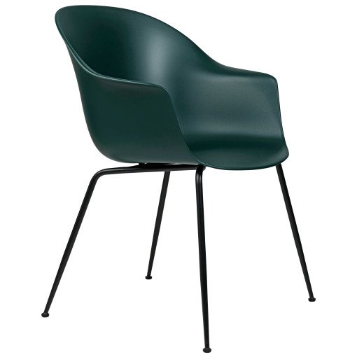 Bat eetkamerstoel zwart onderstel Dark Green