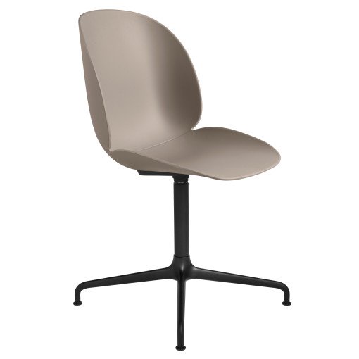 Beetle stoel met zwart aluminium swivel onderstel new beige