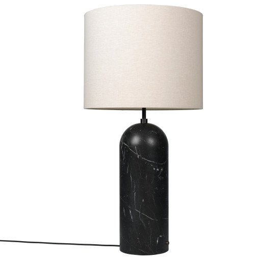 Gravity XL vloerlamp laag zwart marmer/canvas